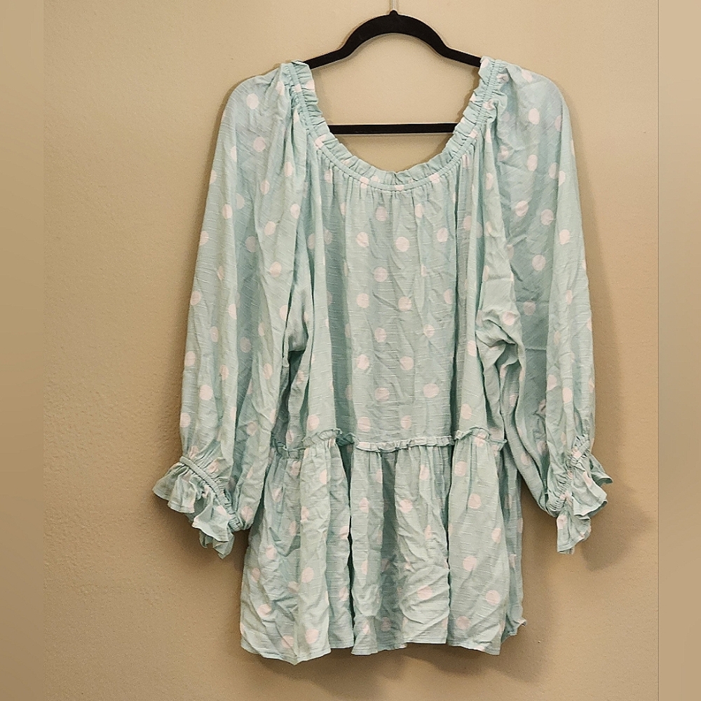 Polka dot blouse 2x